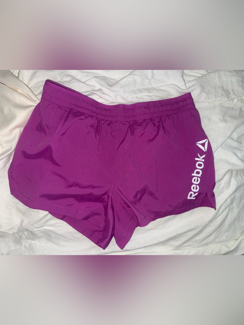 Reebok Purple Women's Athletic Shorts with Side Logo